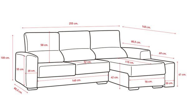 Chaiselongue extensible con arcón