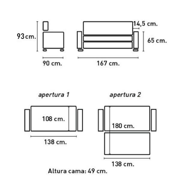 Sofá cama Izan 2 Plazas
