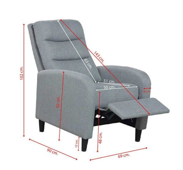 BUTACA RELAX TAP.K-14 GRIS MODELO ARYA