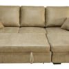 Sofá chaiselongue Corea 3 plazas reversible con arcón y reposapiés extraíble 95x248x156 cm