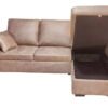 Sofá chaiselongue Corea 3 plazas reversible con arcón y reposapiés extraíble 95x248x156 cm