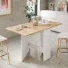 MESA ABATIBLE CON ALAS ROBLE CANADIAN/BLANCO