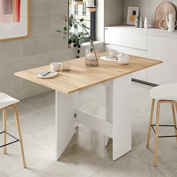 MESA ABATIBLE CON ALAS ROBLE CANADIAN/BLANCO