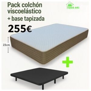Pack de colchón más base tapizada reforzada