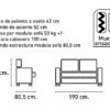 SOFA 2 PLAZAS MOD.EPI TAP.MAGNOL CEMENTO