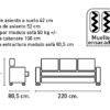 SOFA 3 PLAZAS MOD.EPI TAP.MAGNOL CEMENTO