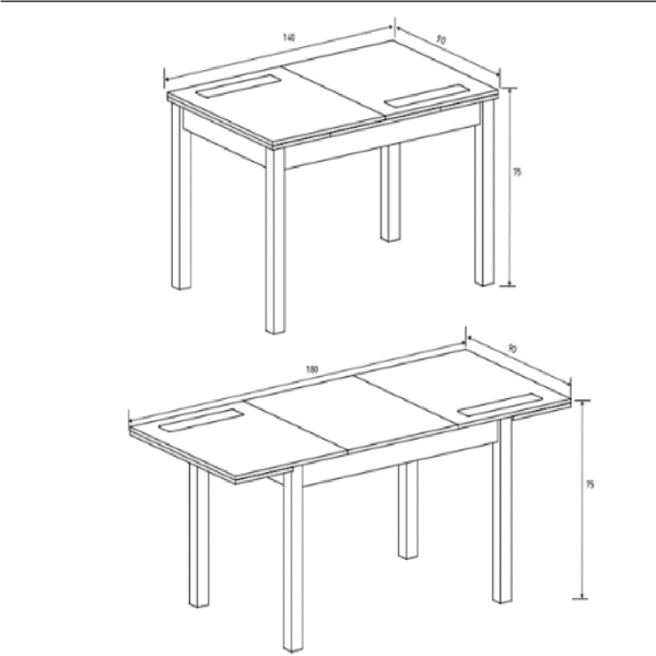 Mesa extensible 140cm Lara mesas