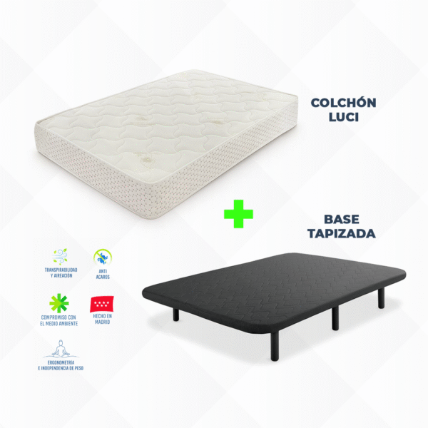 Oferta colchón 23cm + base tapizada