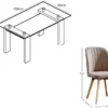 CONJUNTO MESA SENSEI CAMBRIA + 4 SILLAS LANE BEIG