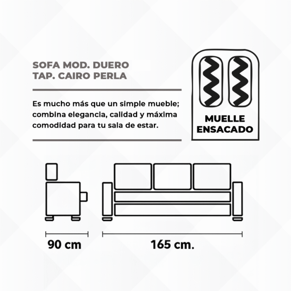 Sofá Duero 2 o 3 P. TAP. Cairo Perla